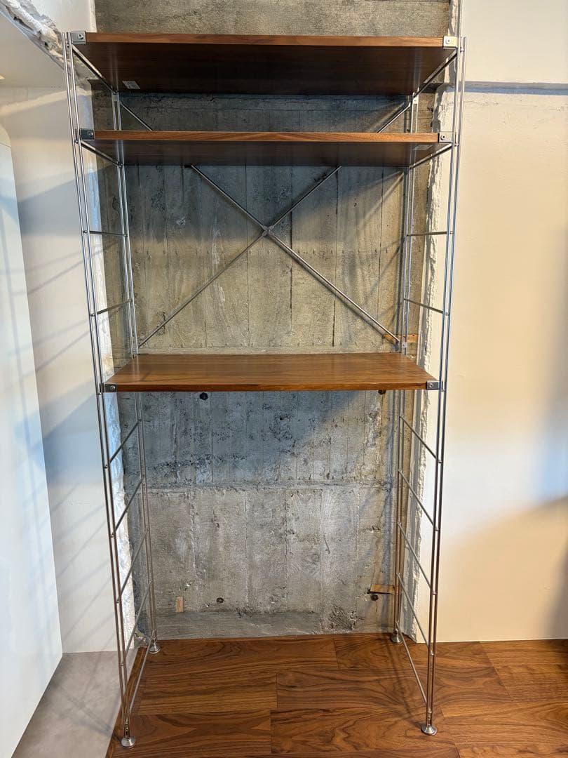 値下げ！　MUJI ステンレスユニットシェルフ ウォールナット ワイド　大