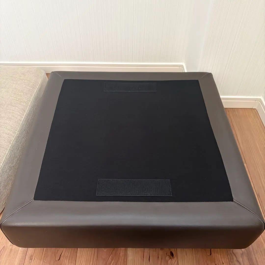 オットマン/スツール/ベージュ/本革/レザー/ファブリック/バネ/座面フェザー入