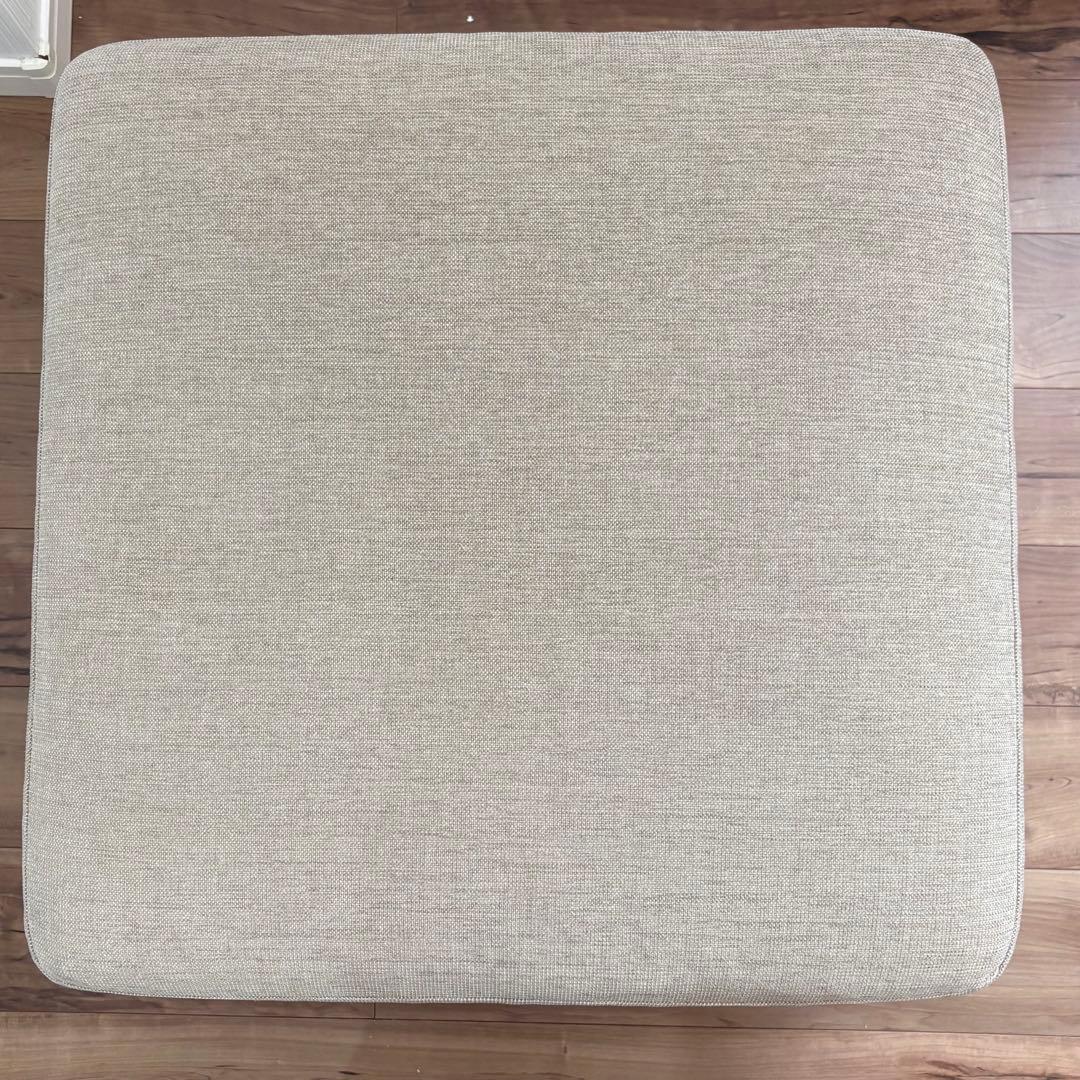 オットマン/スツール/ベージュ/本革/レザー/ファブリック/バネ/座面フェザー入