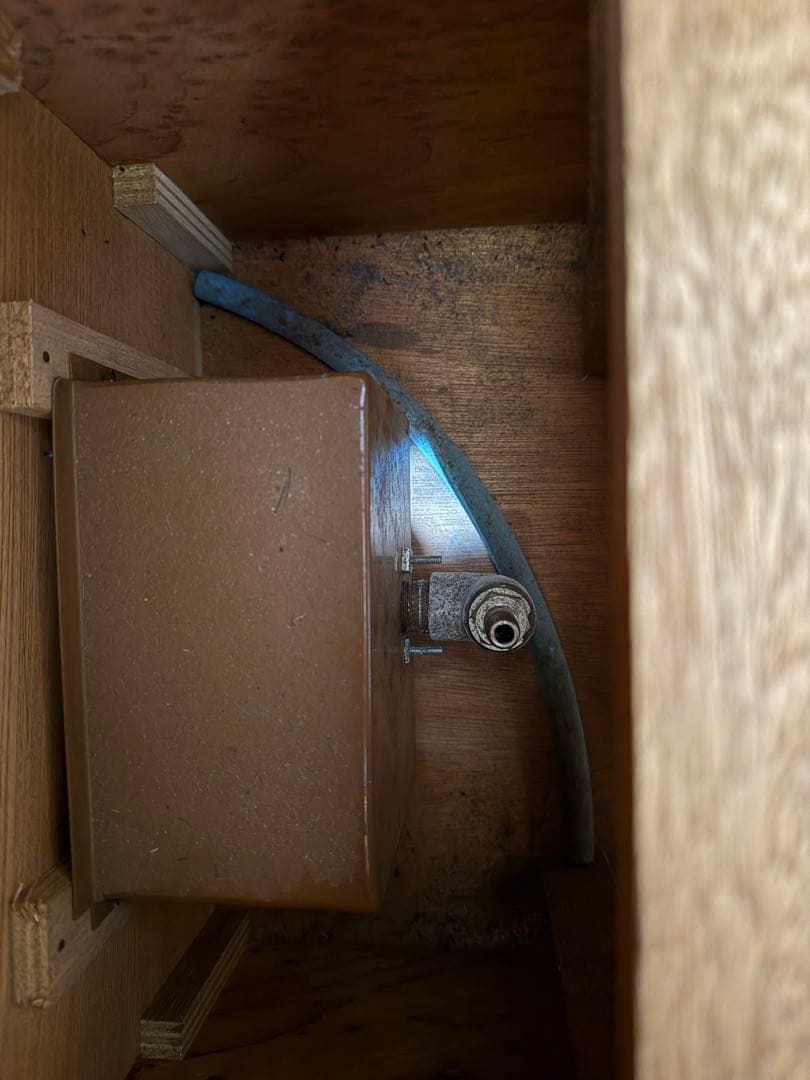 引取限定！　銅製火鉢付 囲炉裏テーブル 昭和レトロ 木製 当時物　現状品