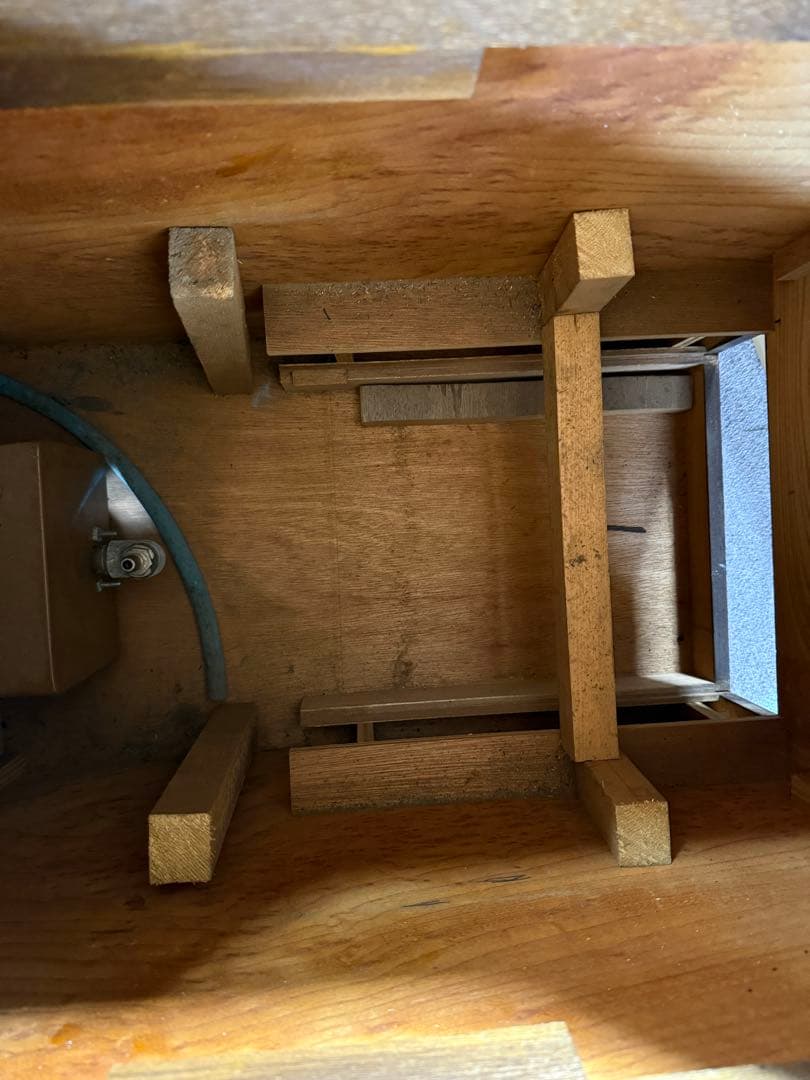 引取限定！　銅製火鉢付 囲炉裏テーブル 昭和レトロ 木製 当時物　現状品