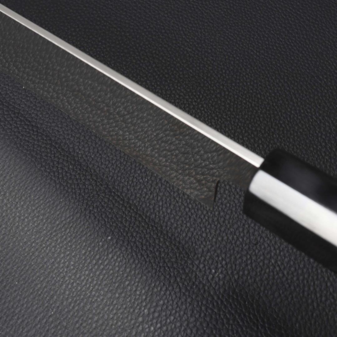 10246極薄 ムキモノ包丁 8寸 刃は究極の切れ味 刺身包丁黒檀黒水牛角八角柄