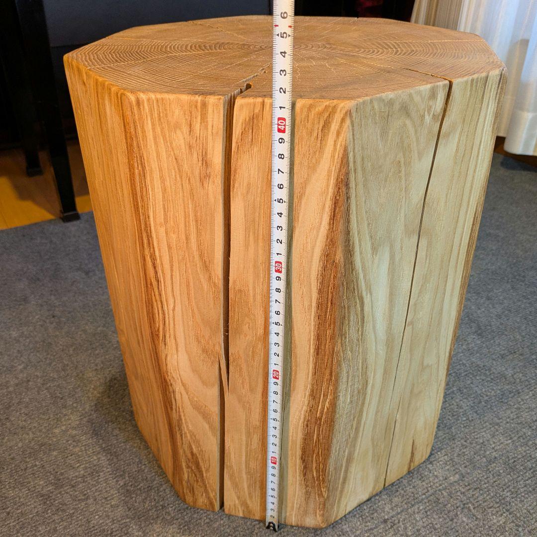 ピーナッツ様確認用　栗　八角形　天然木　椅子　スツール　高さ約41.5㎝