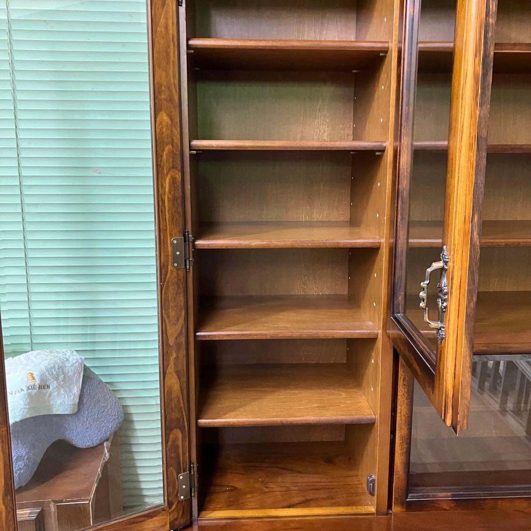 カリモク KARIMOKU コロニアル 食器棚 水屋 オールド レトロ 上部分