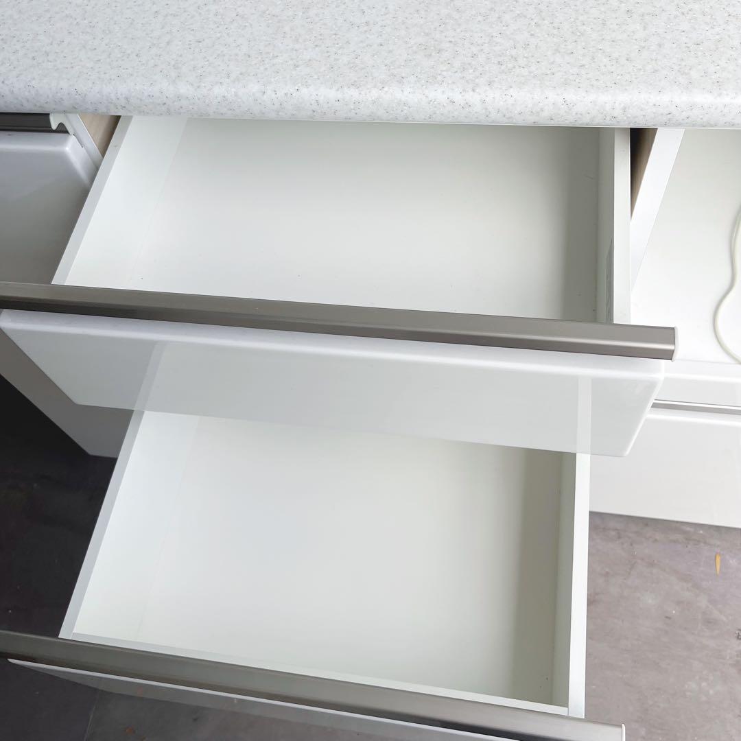 取付無料！ニトリ アルミナ2 w120 おしゃれホワイトキッチンボード 食器棚
