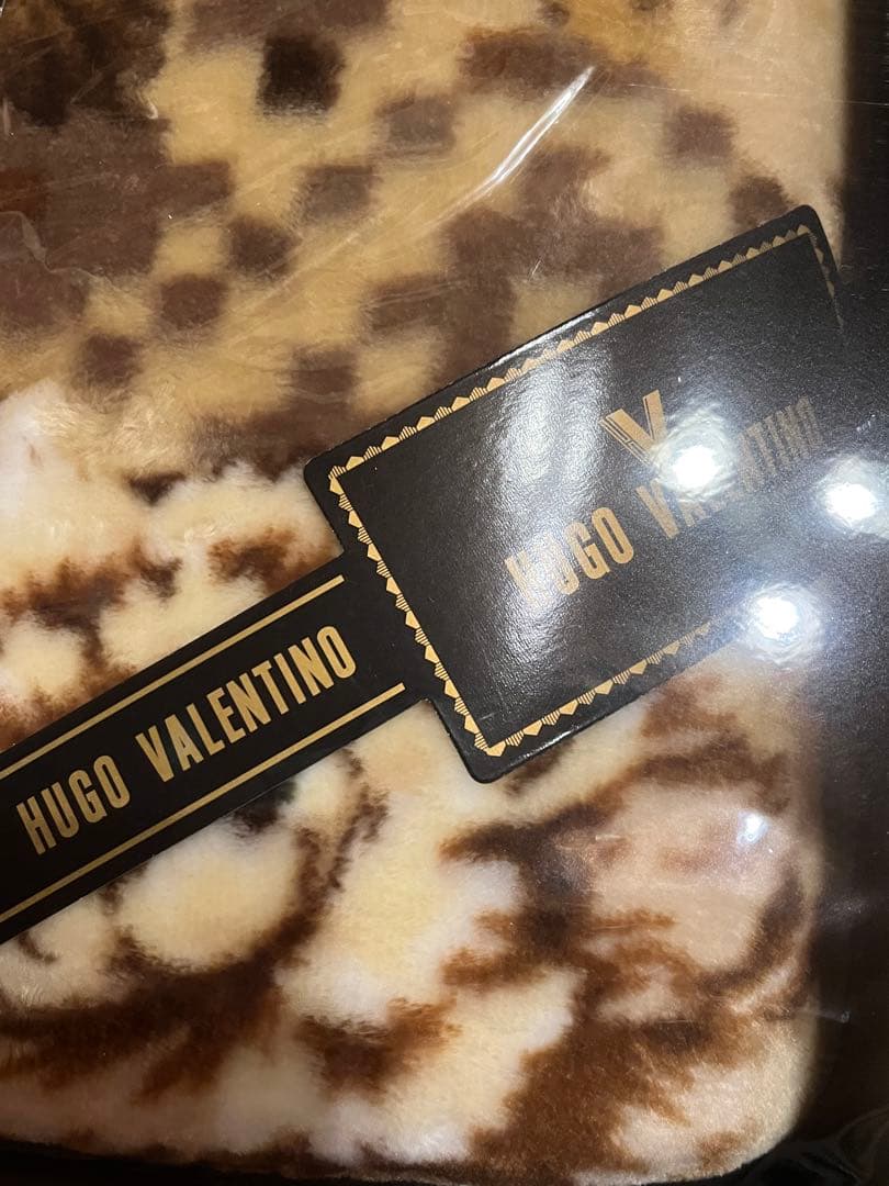 HUGO VALENTINO 花柄毛布 約150×220cm