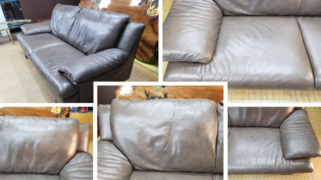 b3　NATUZZI EDITIONS　本革　トリプルソファ