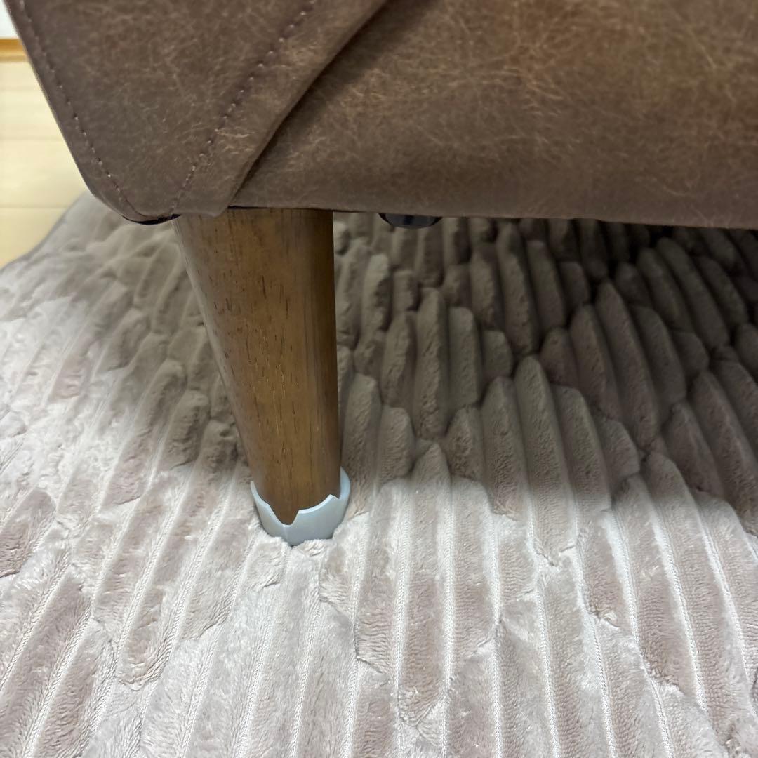 ブラウン合成皮革ソファカウチ