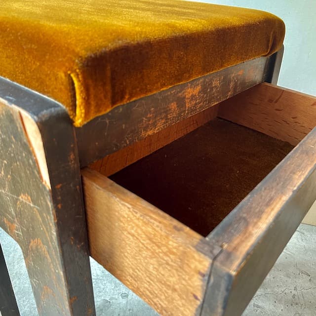 木製スツール　引き出し付き 昭和レトロ