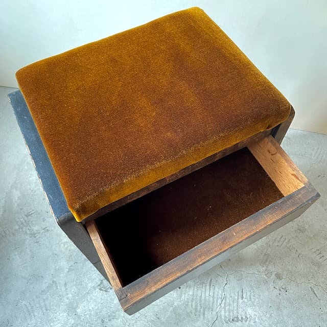 木製スツール　引き出し付き 昭和レトロ