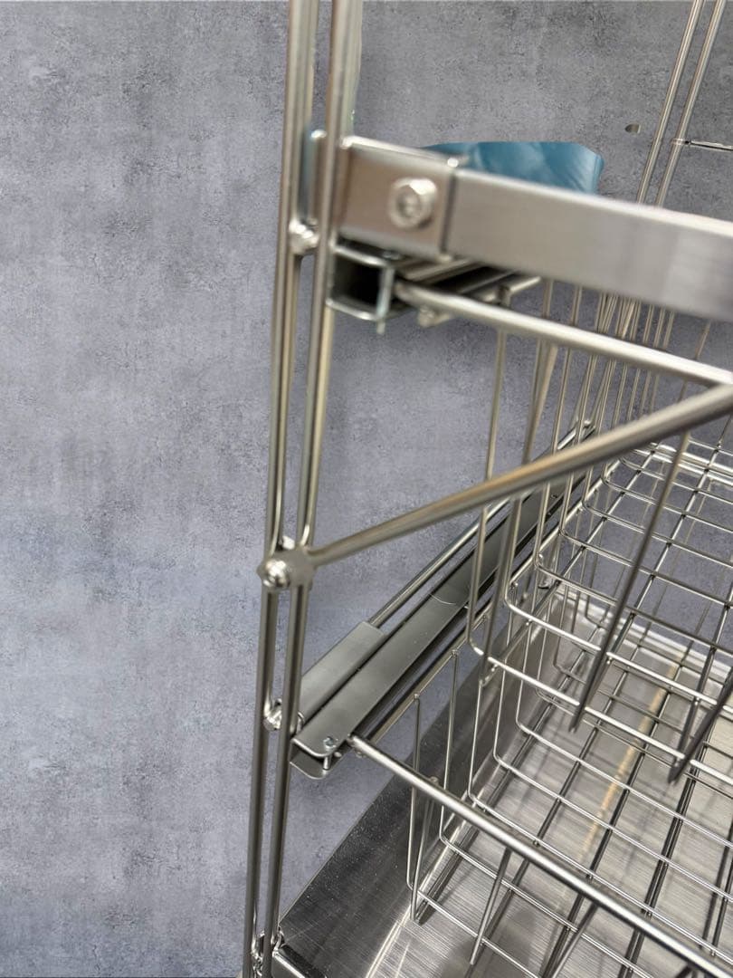 MUJI 無印良品 ステンレスユニットシェルフ4段 ステンレスバスケットx2