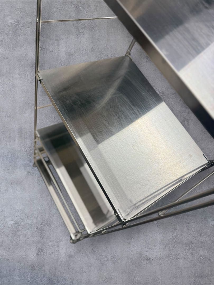 MUJI 無印良品 ステンレスユニットシェルフ4段 ステンレスバスケットx2