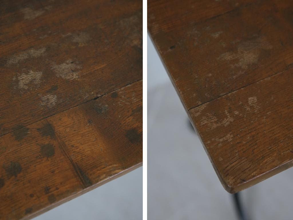 フランスアンティーク鉄脚カフェテーブル/ビストロ机/ダイニング飾り棚(86-54