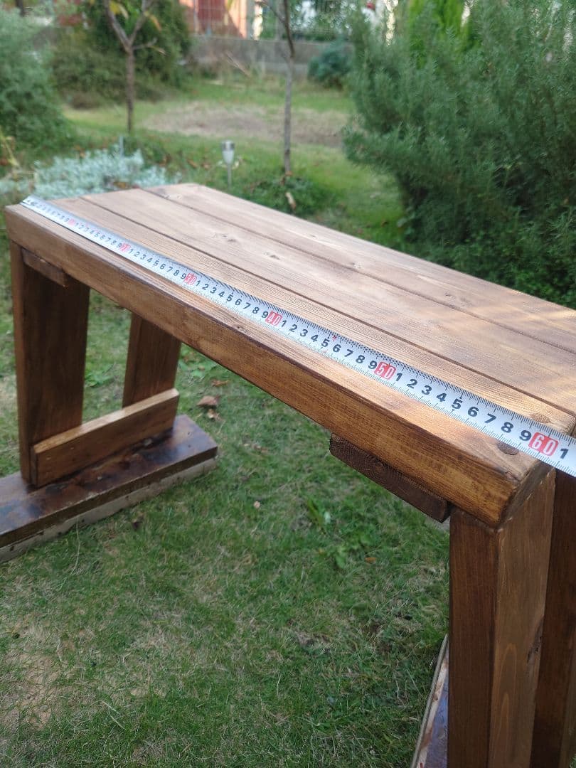 木製ベンチ 【天板サイズ約幅60cm奥行26.7cm】