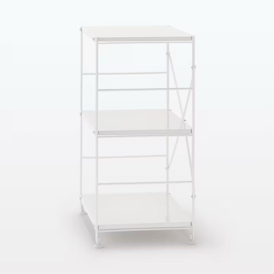 美品　無印良品　スチールユニットシェルフ　小　ホワイト(ライトグレー) ラック