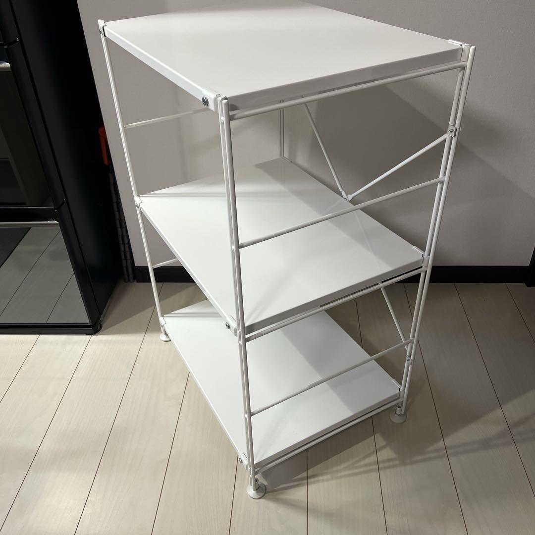 美品　無印良品　スチールユニットシェルフ　小　ホワイト(ライトグレー) ラック