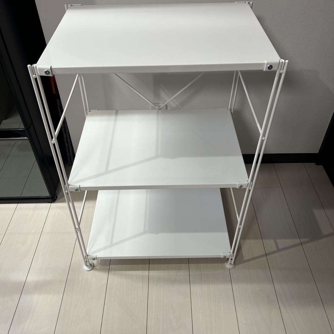 美品　無印良品　スチールユニットシェルフ　小　ホワイト(ライトグレー) ラック