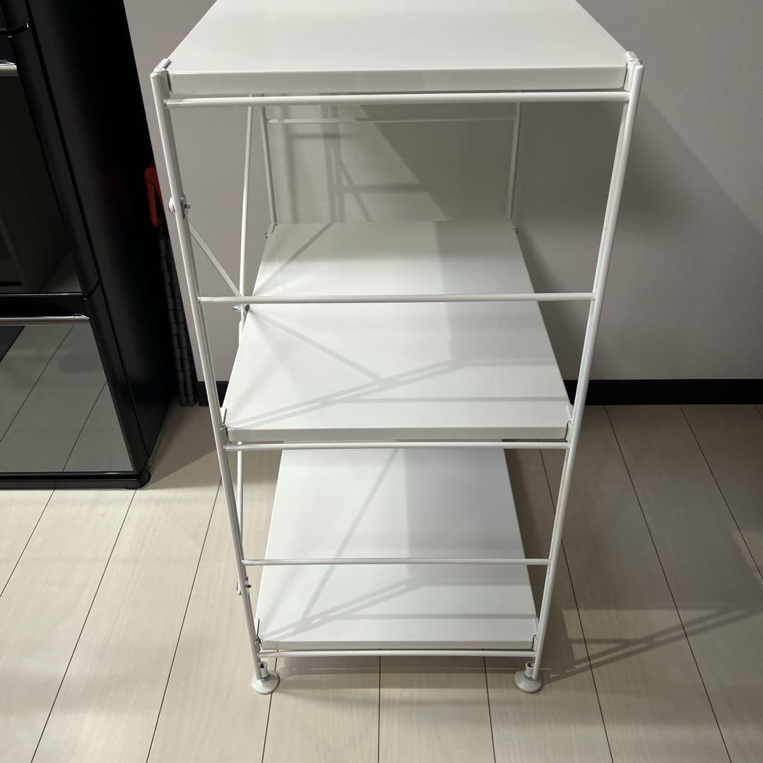 美品　無印良品　スチールユニットシェルフ　小　ホワイト(ライトグレー) ラック