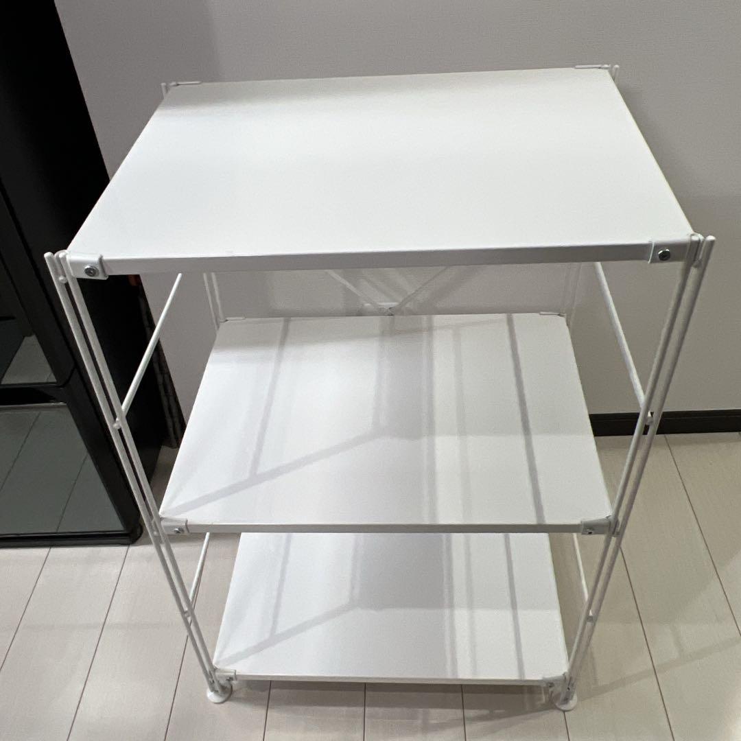 美品　無印良品　スチールユニットシェルフ　小　ホワイト(ライトグレー) ラック