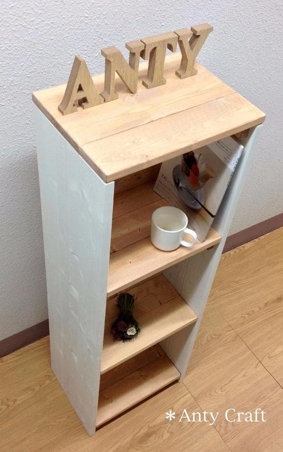 【引取可能】3段収納棚 本棚 飾り棚 幅36cm LO/W 完成品