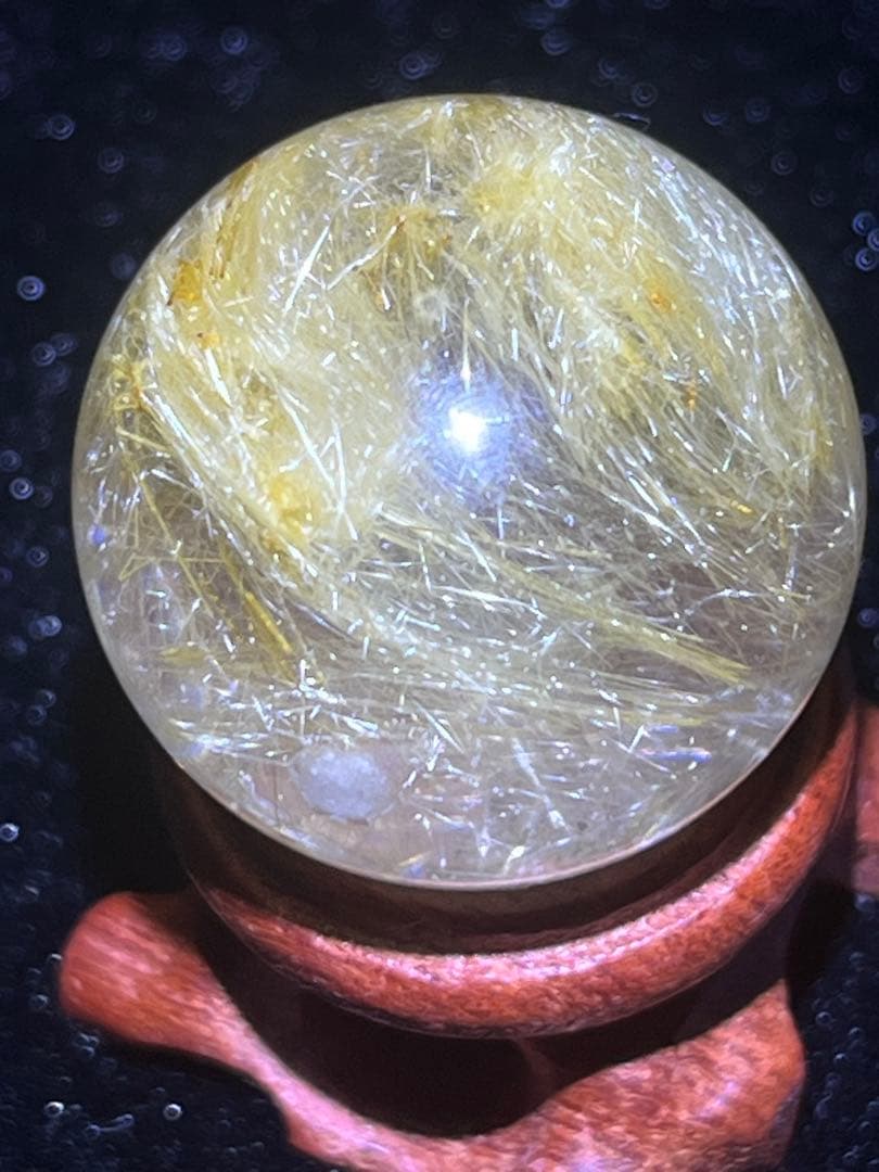 ルチルクォーツ　スフィア　丸玉　24.5mm 透明感抜群　天然石