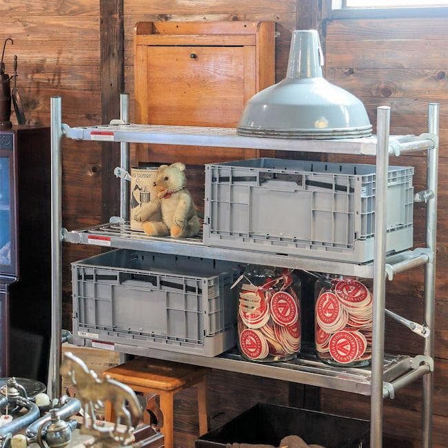 スカフォールドライクシェルフ（キャスター付）幅134 スチールラック（1114）