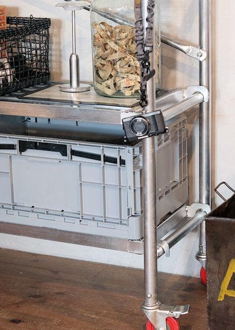 スカフォールドライクシェルフ（キャスター付）幅134 スチールラック（1114）