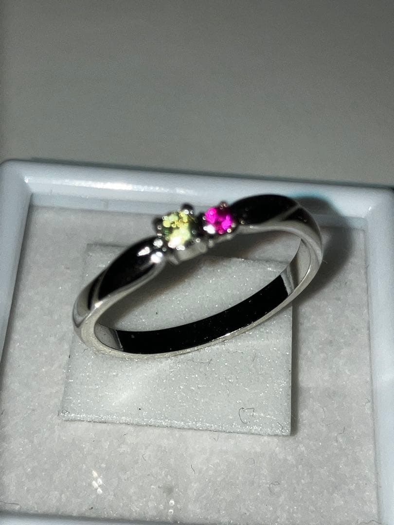 デマントイドガーネット　ルビー　指輪　ステンレス製　１７号