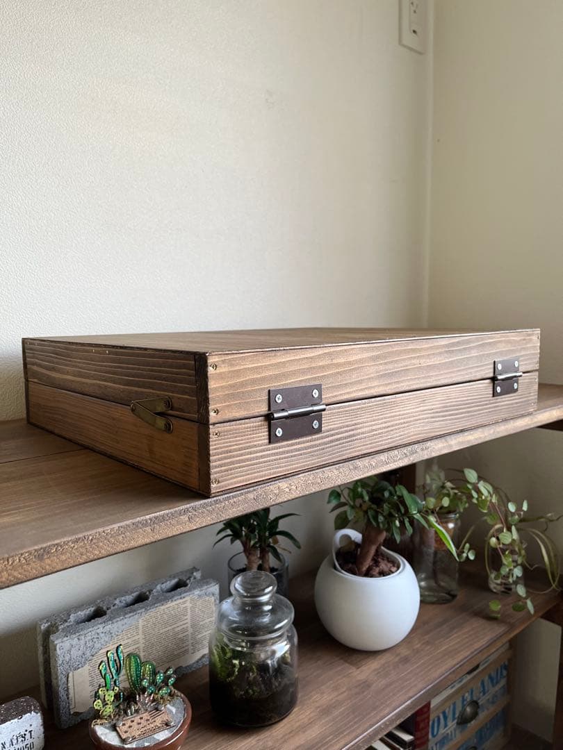 トランク型アイアンバーディスプレイボックス(ブラウン)