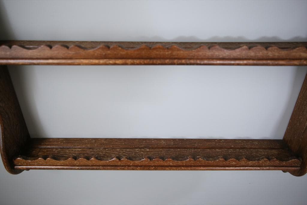 フランスアンティーク木製ウォールシェルフ/壁掛けラック/飾り棚(90-125-3