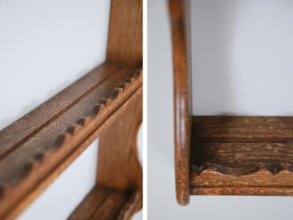 フランスアンティーク木製ウォールシェルフ/壁掛けラック/飾り棚(90-125-3