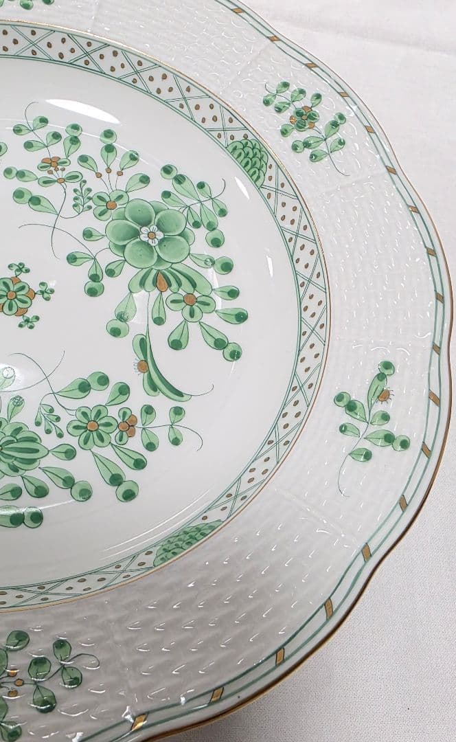 ヘレンド 森の宝物【24cmディーププレートペア】waldstein green