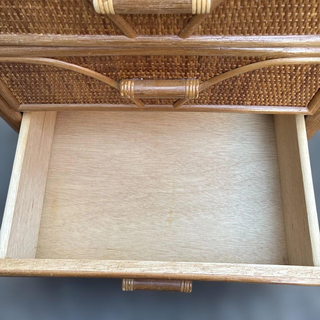 レトロ家具】ラタン 籐製 5段チェスト 収納棚 約H93.5 W49cm - メルカリ