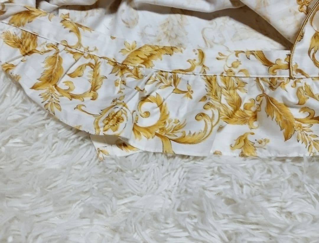 未使用　ChristianDior　カネボウ　コットンエプロン　白×金　ロゴ刺繍