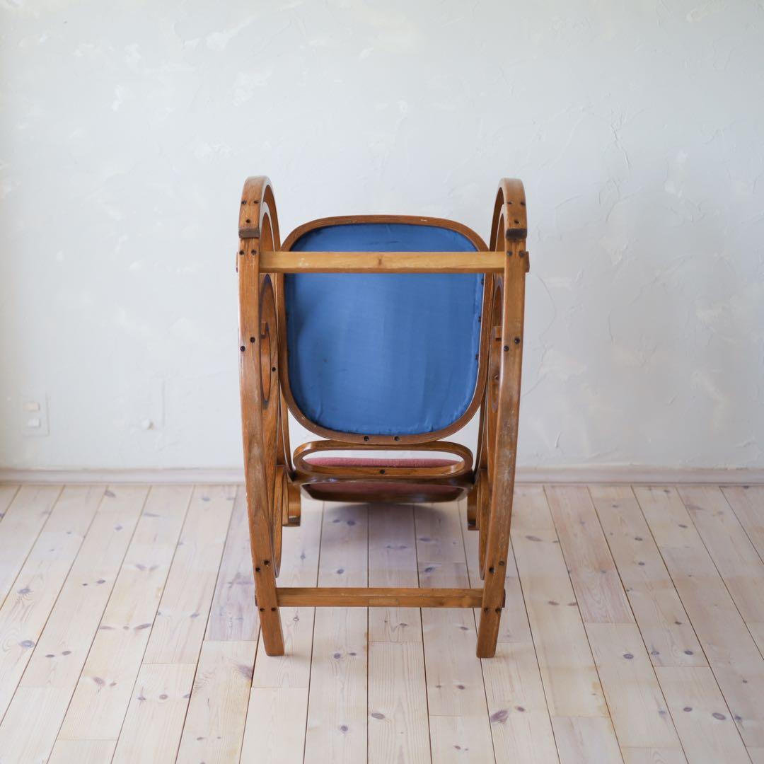 【ヴィンテージ】曲木 ロッキングチェア / ピンククッション