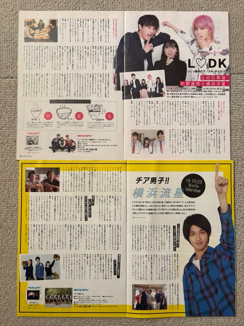 【横浜流星】映画 パンフレット フライヤー チラシ 切り抜き詰め合わせセット