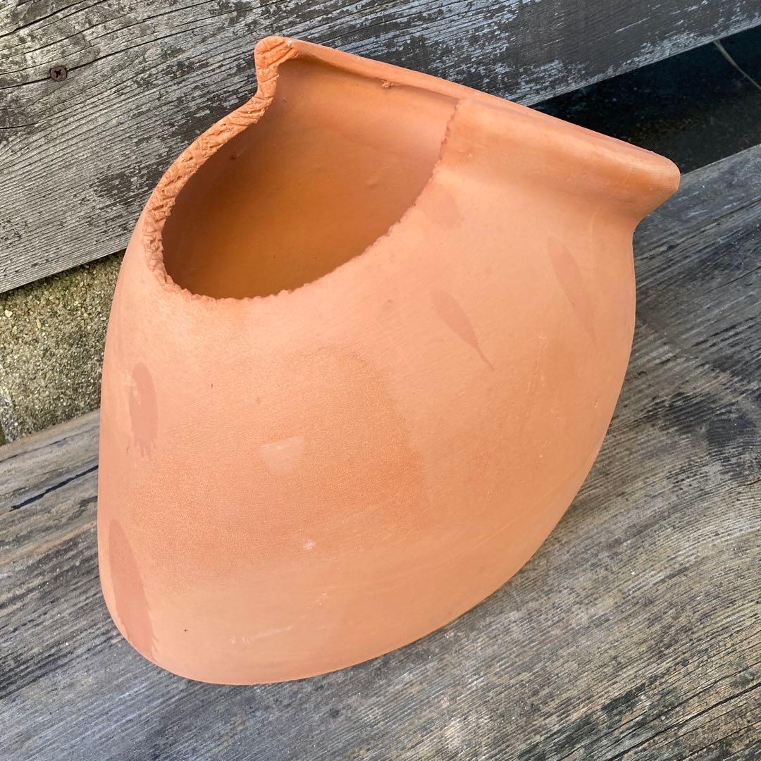 《３個set》割れテイスト 斜め壺型テラコッタ 在庫残り ラスト１セット