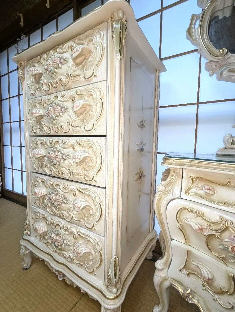 ロココ調 チェスト キャビネット 5段 ゴージャス 姫系