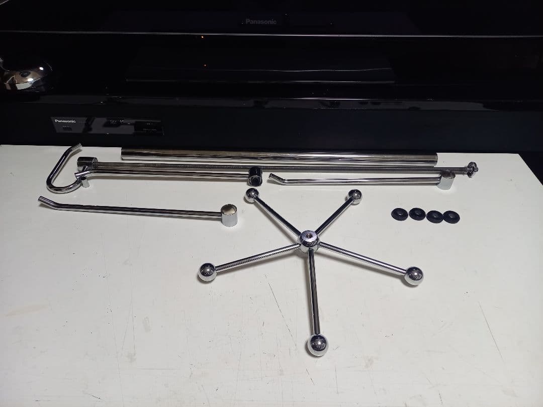 1980's　スペースエイジ　アイアン　メタル　トリプル　ハンガー　ポール