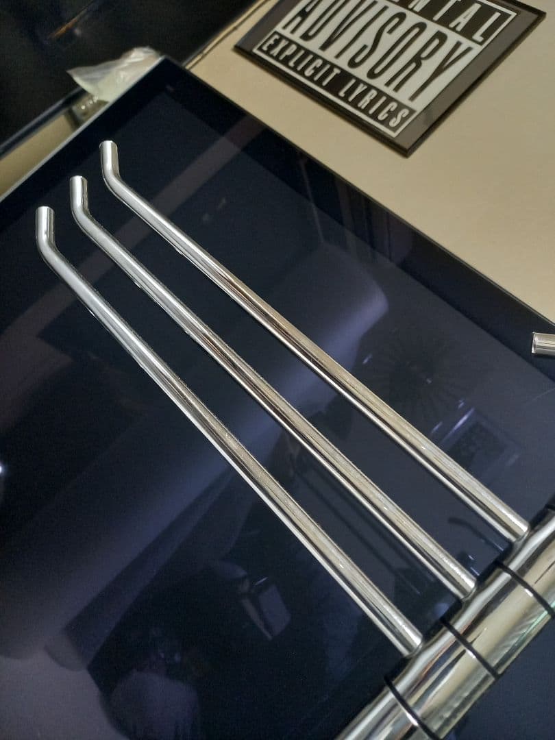 1980's　スペースエイジ　アイアン　メタル　トリプル　ハンガー　ポール