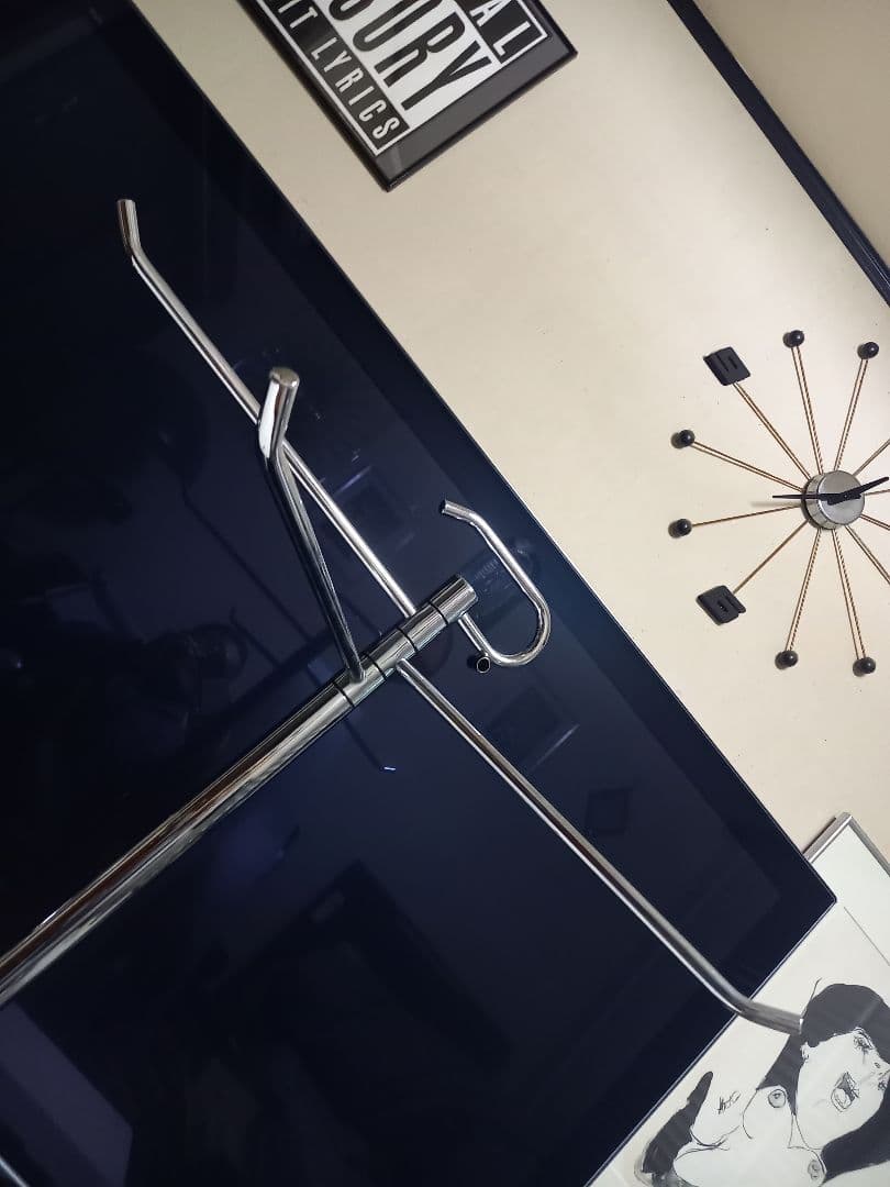 1980's　スペースエイジ　アイアン　メタル　トリプル　ハンガー　ポール