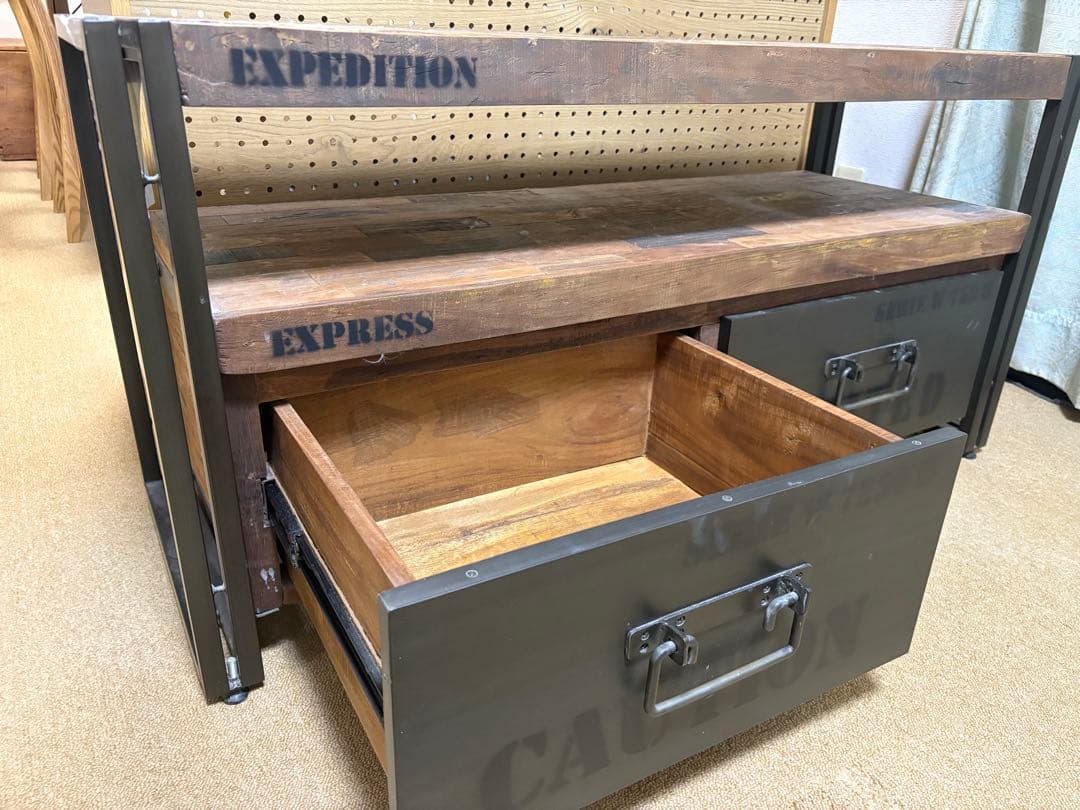 d-Bodhiインダストリアル アイアン 無垢材 TVボード テレビ台