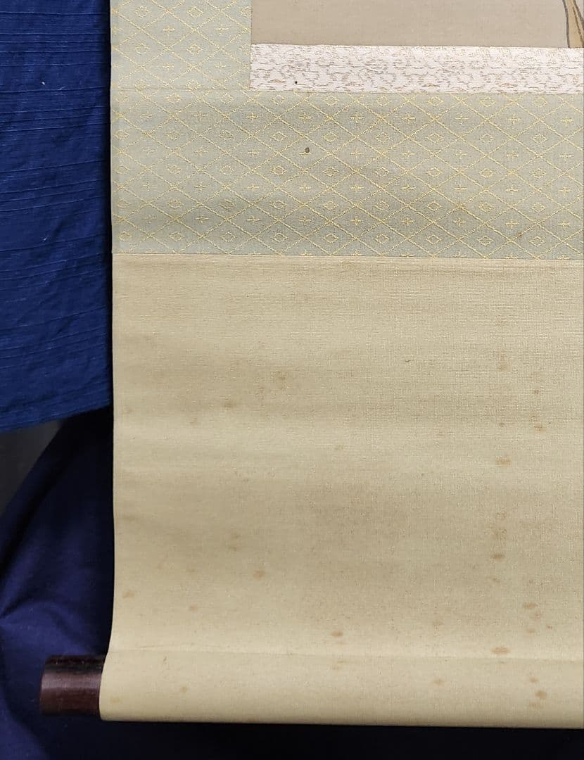 月下鴨図】団藍舟 2671 満月カモ 共箱 掛け軸 肉筆 - メルカリ