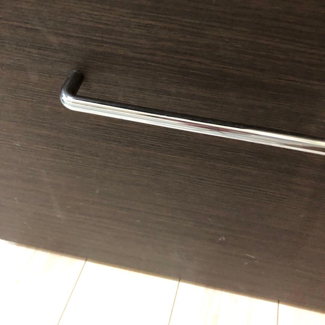 ブラウン 家具調ゴミ箱収納付きレンジ台 幅59cm