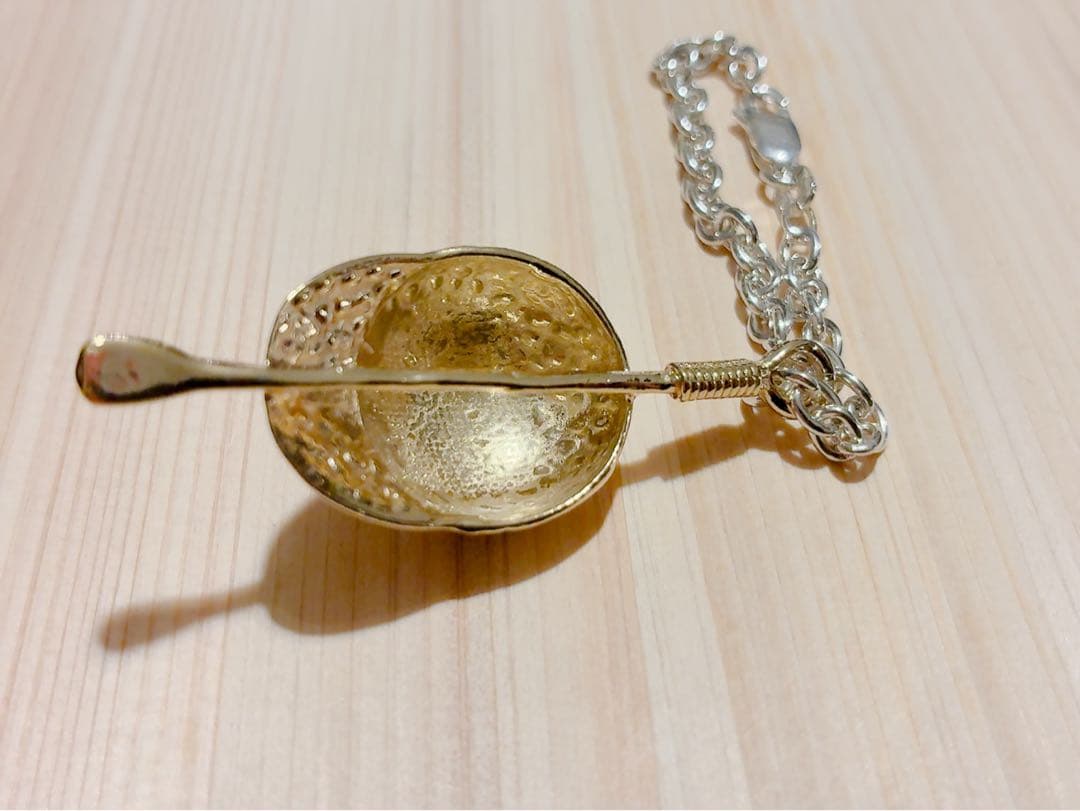 イタリア製・純銀＋24金メッキ(ヴェルメイユ加工)キーチェーン : ヴィンテージ