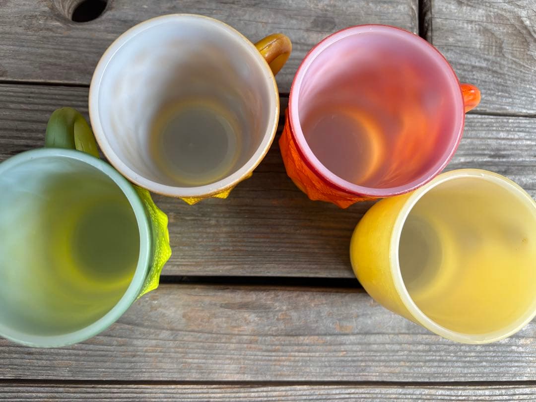 Fire-King ファイアーキングマグカップ4個　ファイアーキング灰皿セット