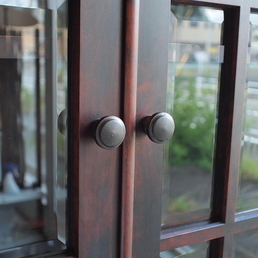 和光 神居民芸 樺材 ガラスキャビネット 食器棚 カップボード ZR24008