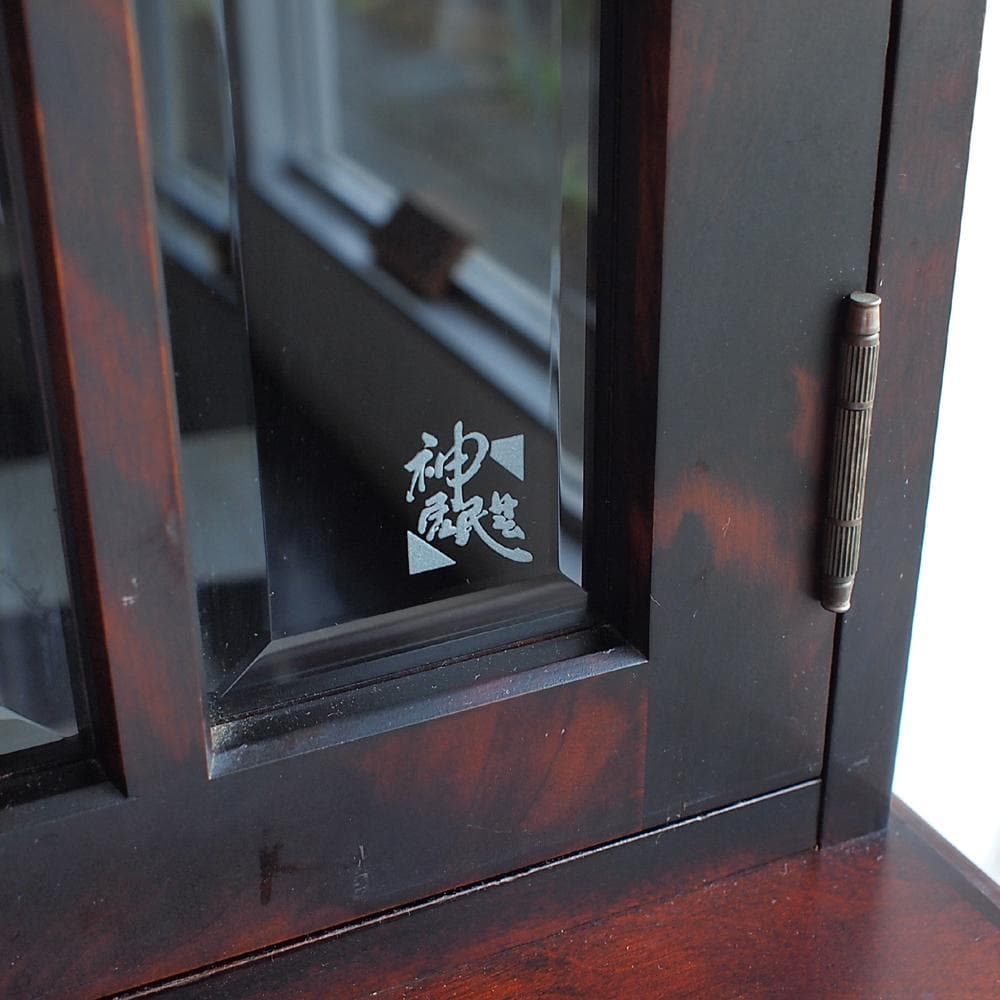 和光 神居民芸 樺材 ガラスキャビネット 食器棚 カップボード ZR24008