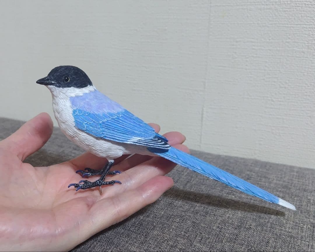 ミニバードカービング　\"オナガ“