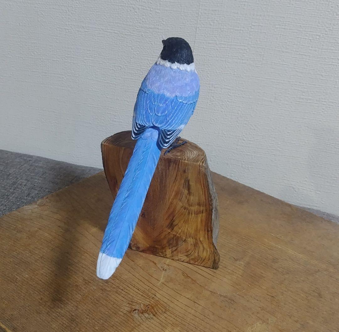 ミニバードカービング　\"オナガ“